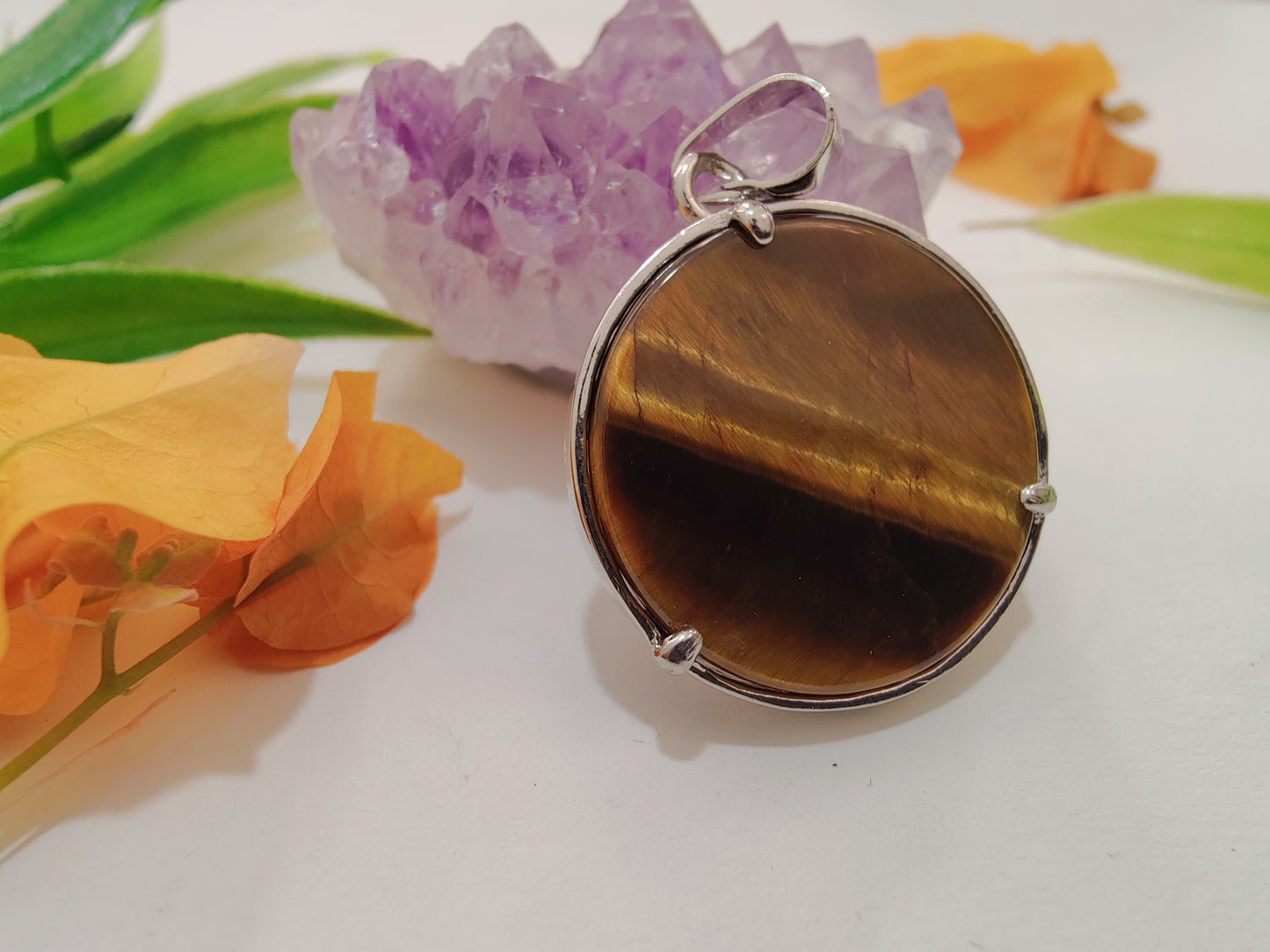 Tiger Eye Om Pendant