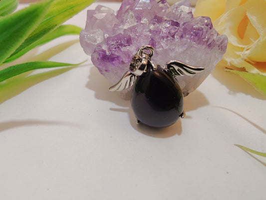 Black Onyx Angel Wings Pendant