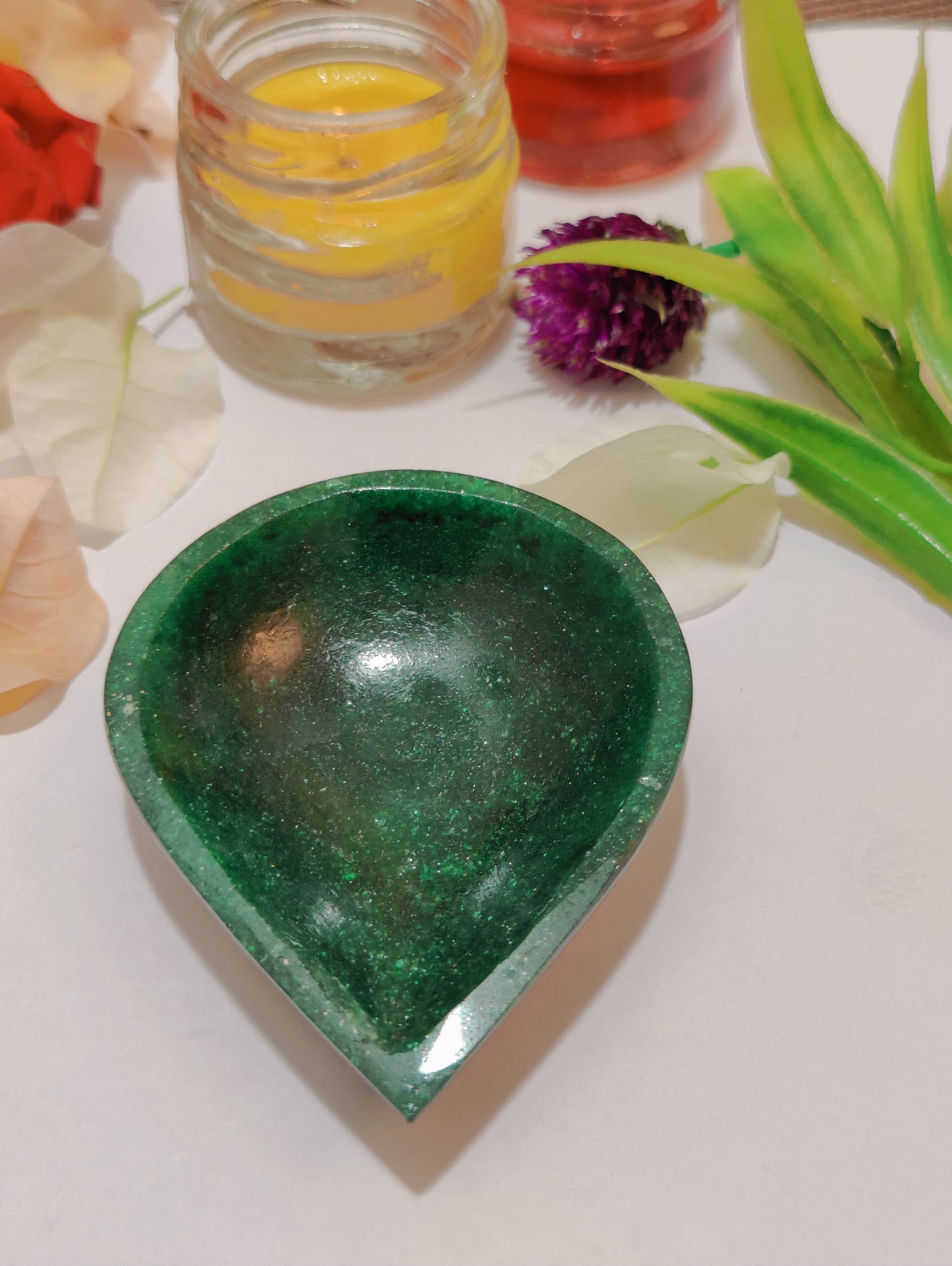 Green Jade Diya