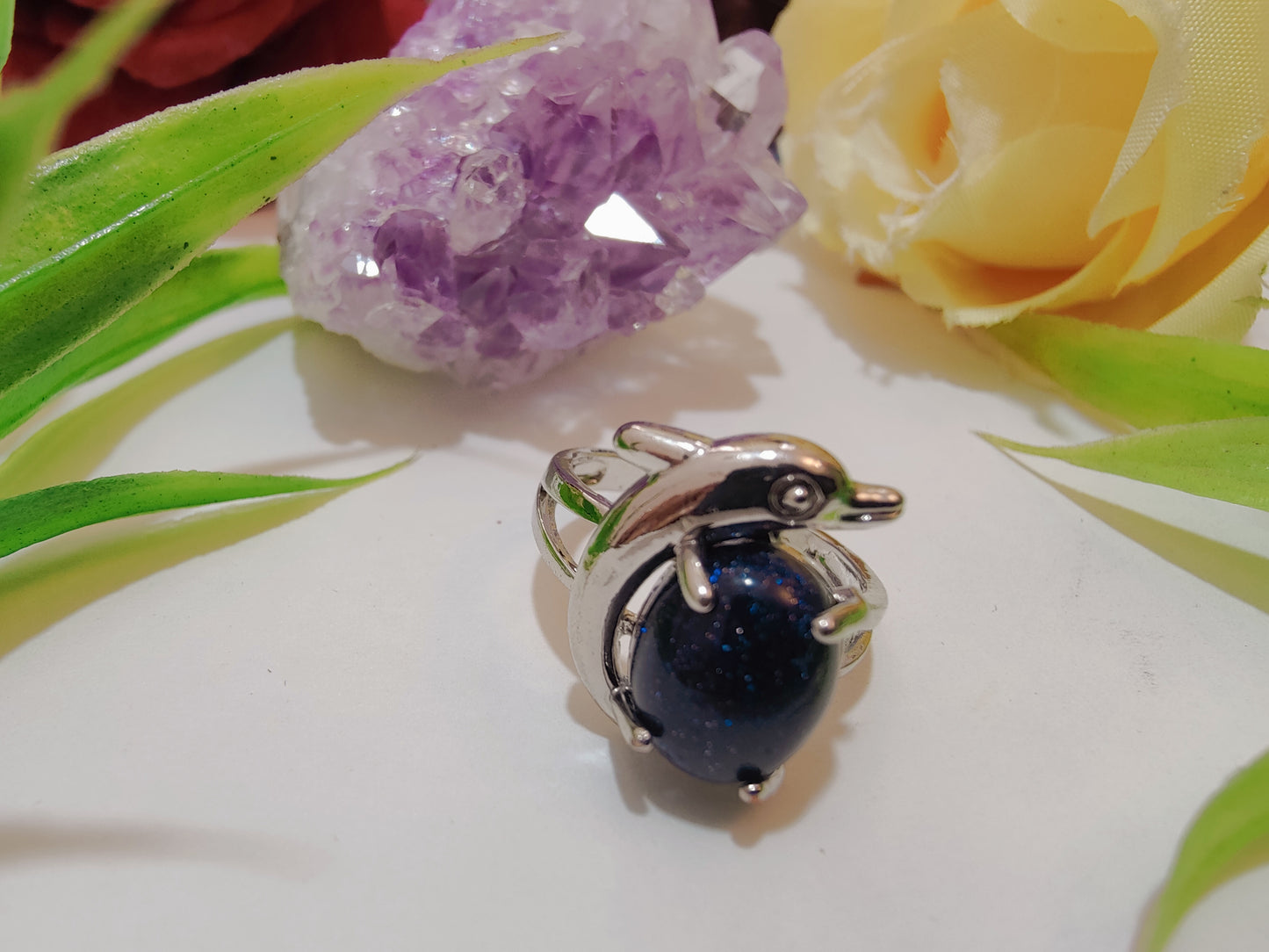 Fish Design Crystal Rings