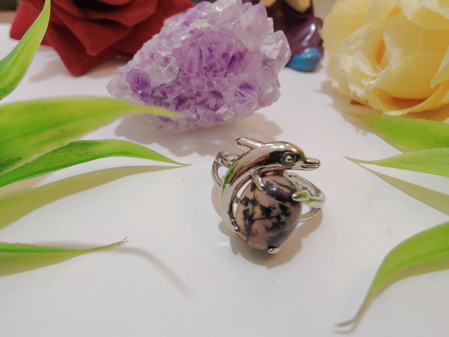 Fish Design Crystal Rings