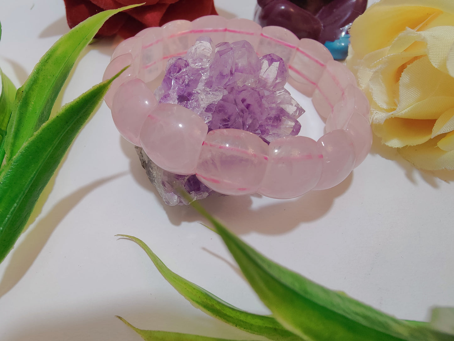 Rose Quartz Faceted Bracelet