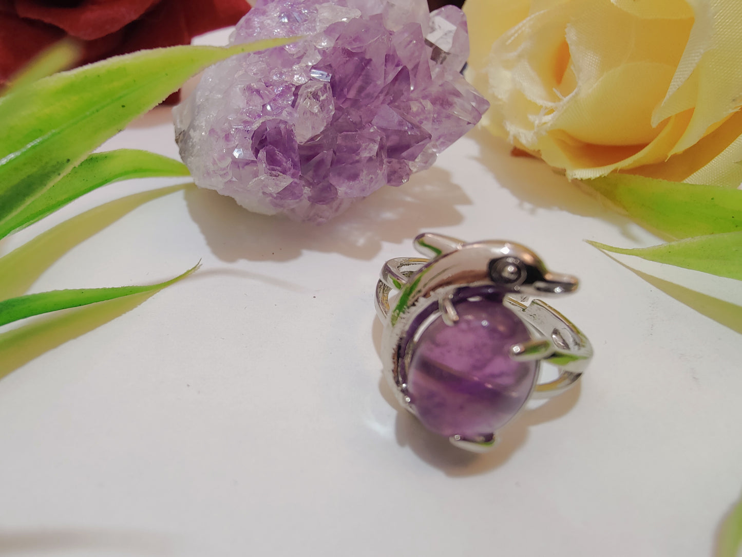 Fish Design Crystal Rings