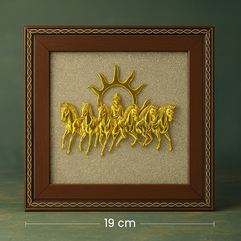 7 Horses on Raw Pyrite Frame