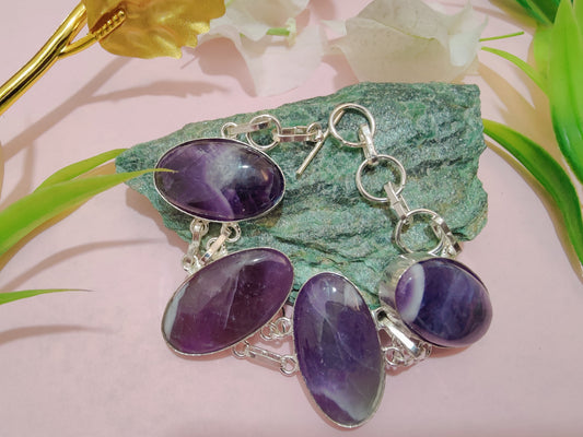Amethyst Metal Bracelet