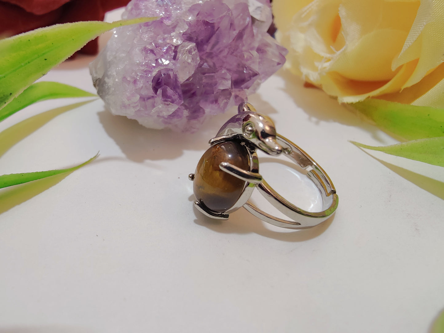 Fish Design Crystal Rings